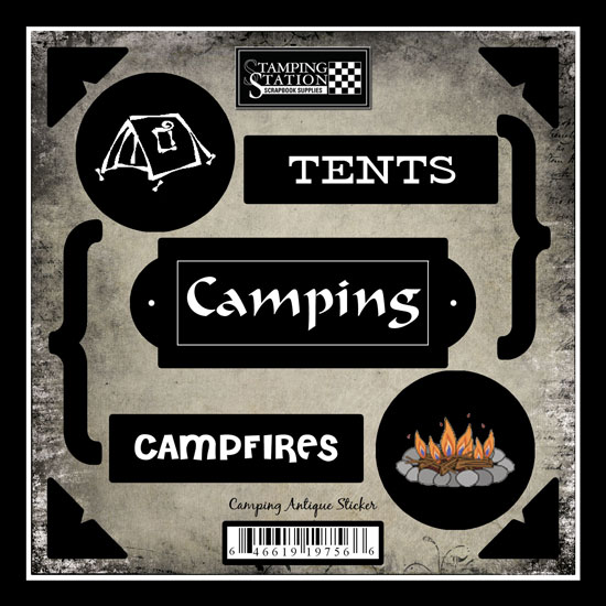 Stamping Station - Camping Antique Stickers